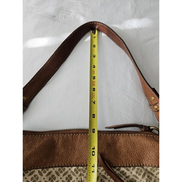 Fossil Leather And Canvas Tropical Floral Island Print Shoulder Handbag - Picture 14 of 16